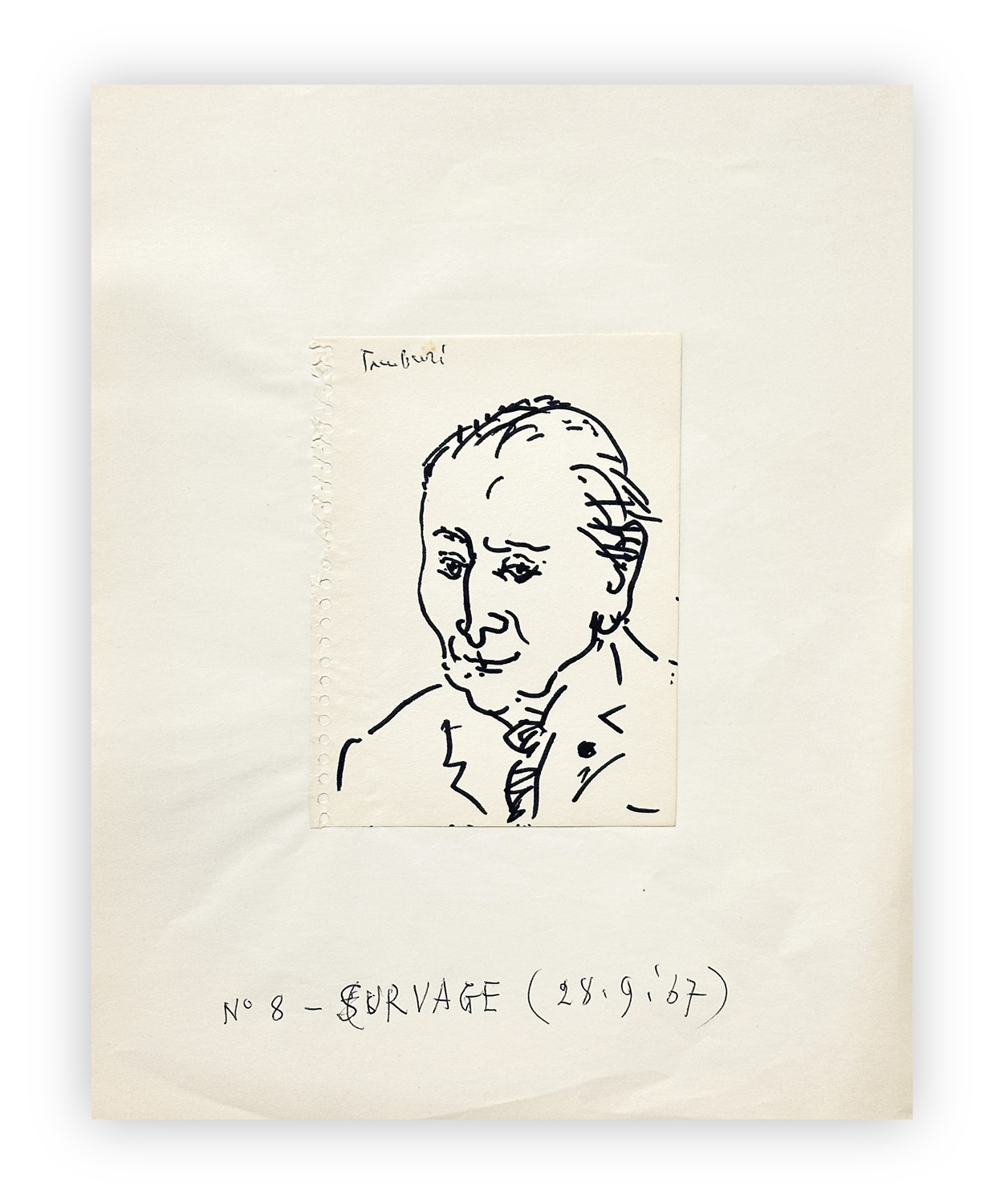 ORFEO TAMBURI (1910-1994) - Senza Titolo (Portrait de Survage), 1967