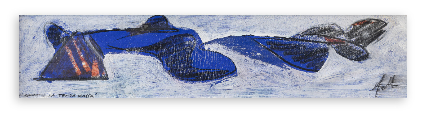 SERGIO DANGELO (1932-2022) - Le rocce e la tenda rossa