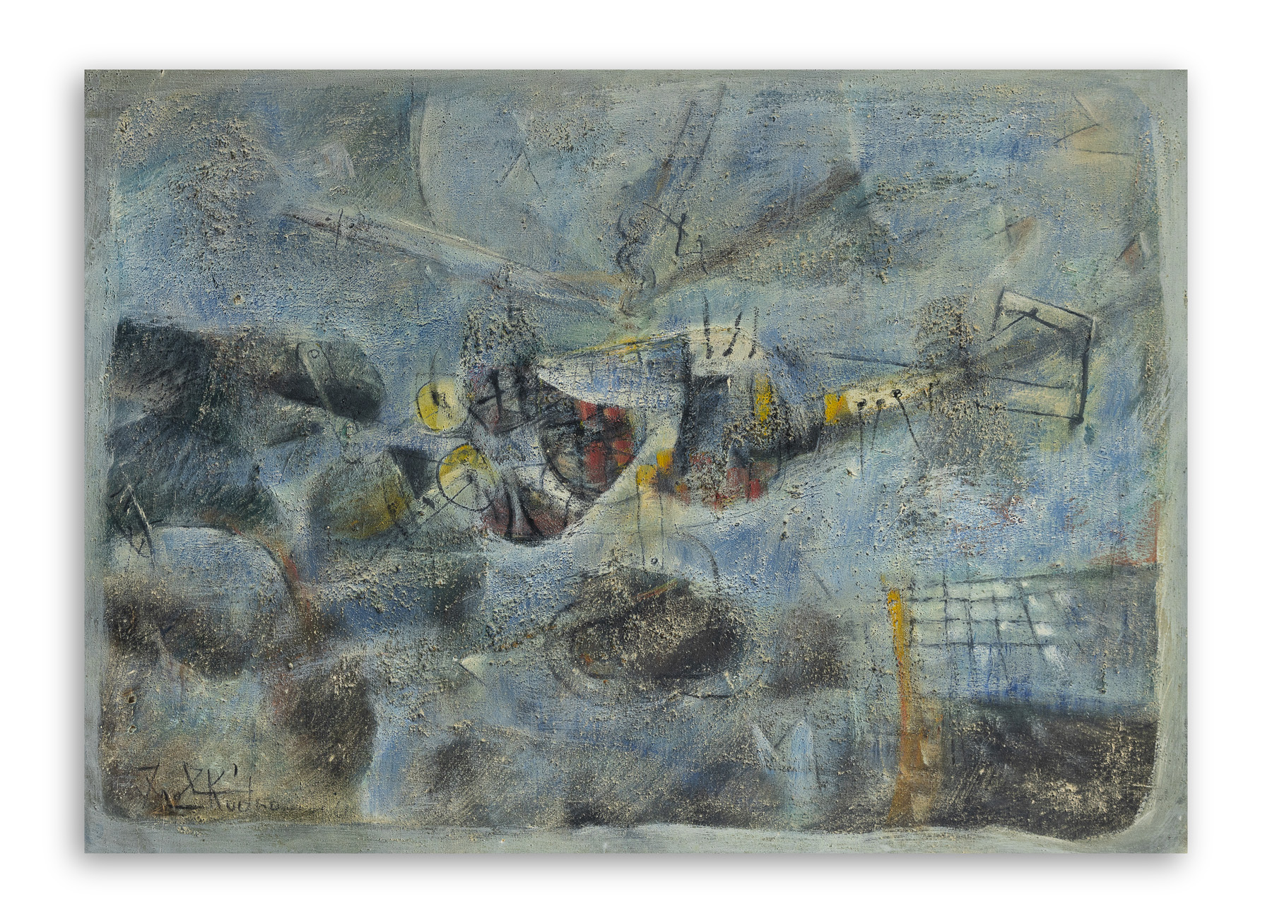 IBRAHIM KODRA (1918-2006) - L'elicottero, 1961