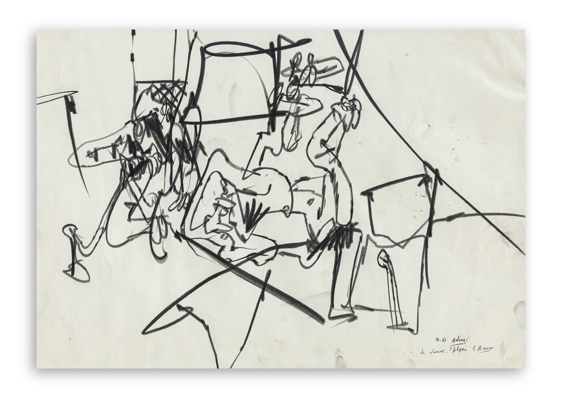 VALERIO ADAMI (1935) - Le donne d'Algeri di Picasso, 1961