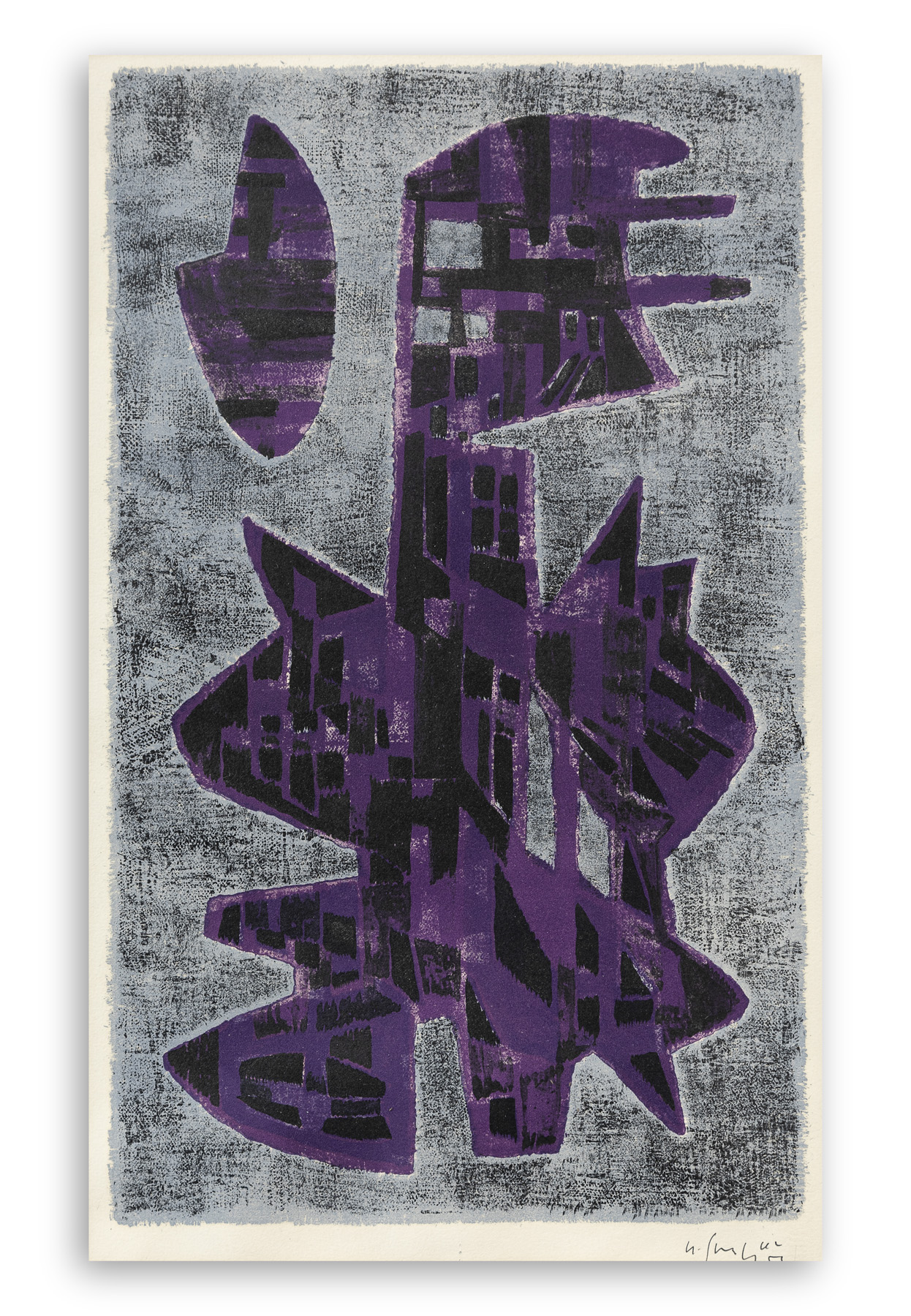 GUSTAVE SINGIER (1909-1984) - Senza Titolo (Spazio minaccioso), 1956