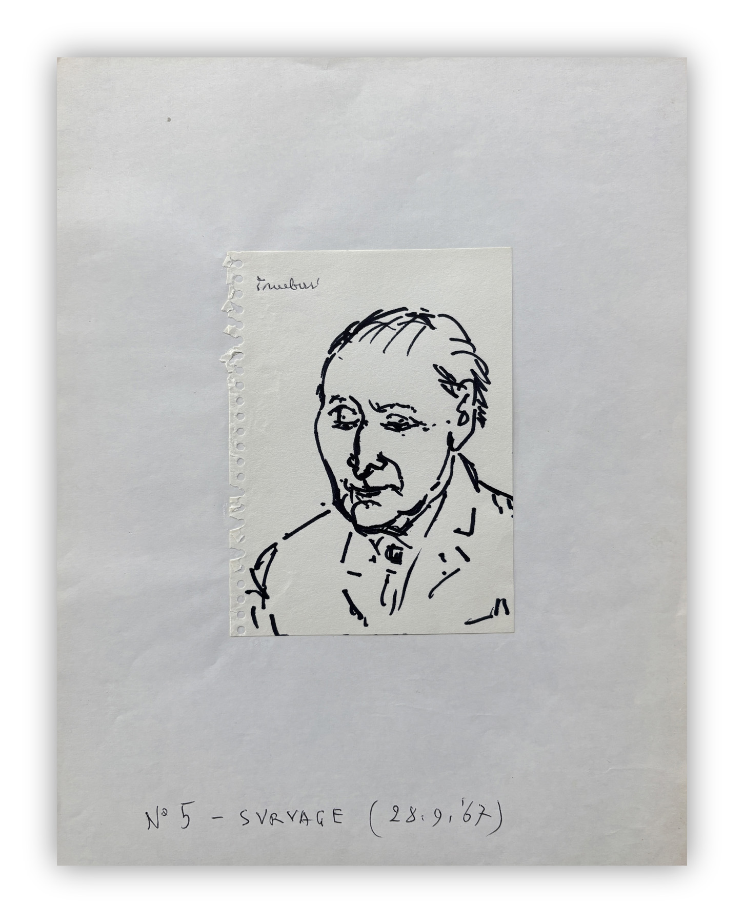 ORFEO TAMBURI (1910-1994) - Senza Titolo (Portrait de Survage), 1967
