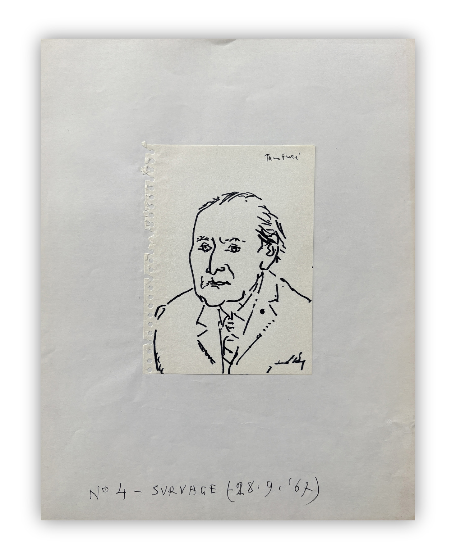 ORFEO TAMBURI (1910-1994) - Senza Titolo (Portrait de Survage), 1967