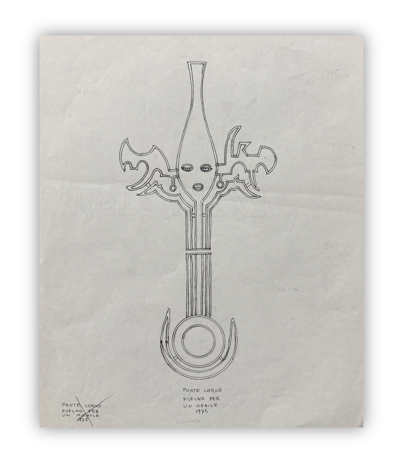 RAFFAELE PONTECORVO (1913-1983) - Disegno per un monile, 1975