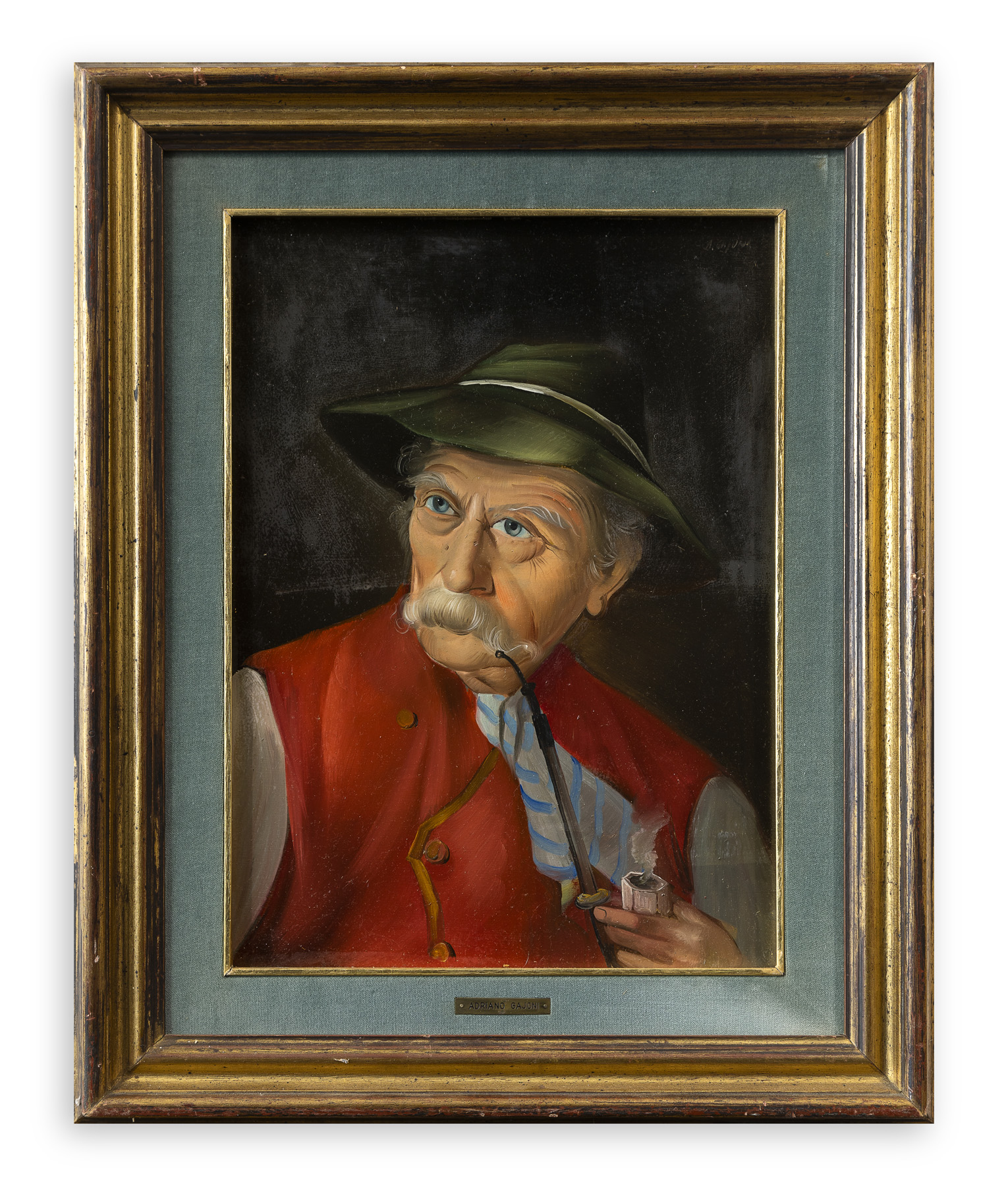 ADRIANO GAJONI ( 1913-1965) - Senza Titolo (Figura maschile con la pipa)