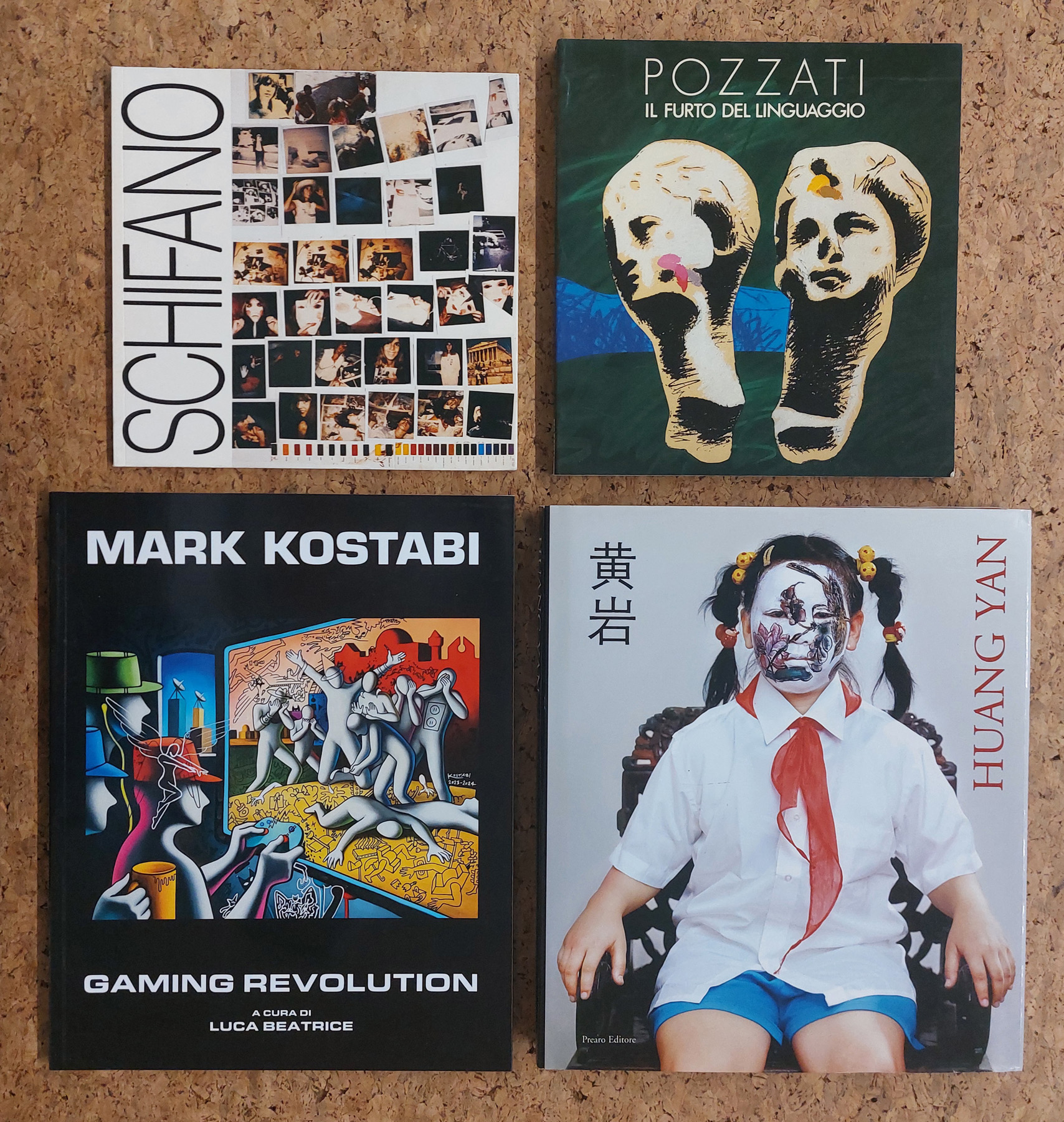 MARIO SCHIFANO, CONCETTO POZZATI, MARK KOSTABI E HUANG YAN - Lotto unico di 4 cataloghi