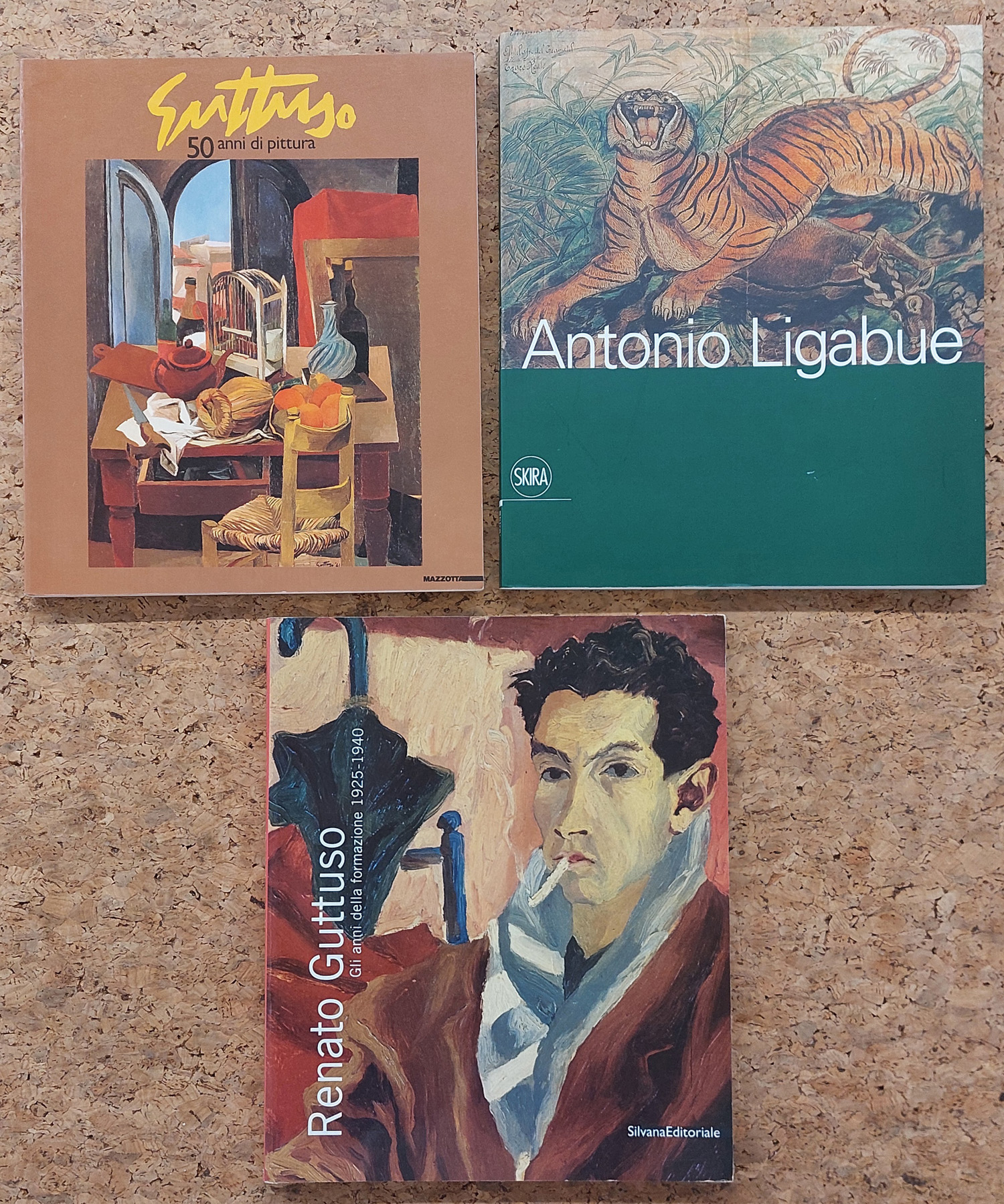 RENATO GUTTUSO E ANTONO LIGABUE - Lotto unico di 3 cataloghi