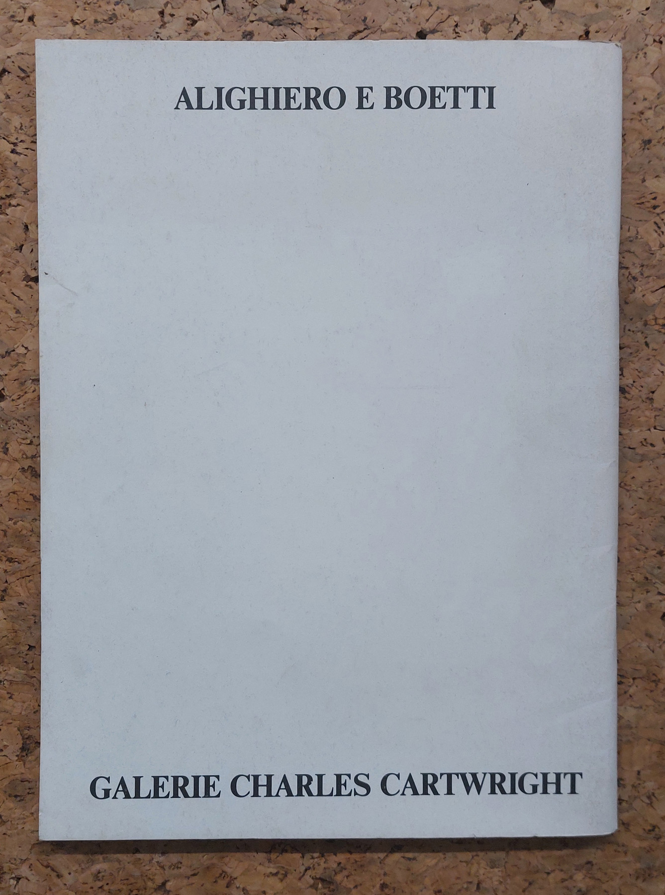 ALIGHIERO BOETTI - Alighiero E Boetti. 1988, 1990