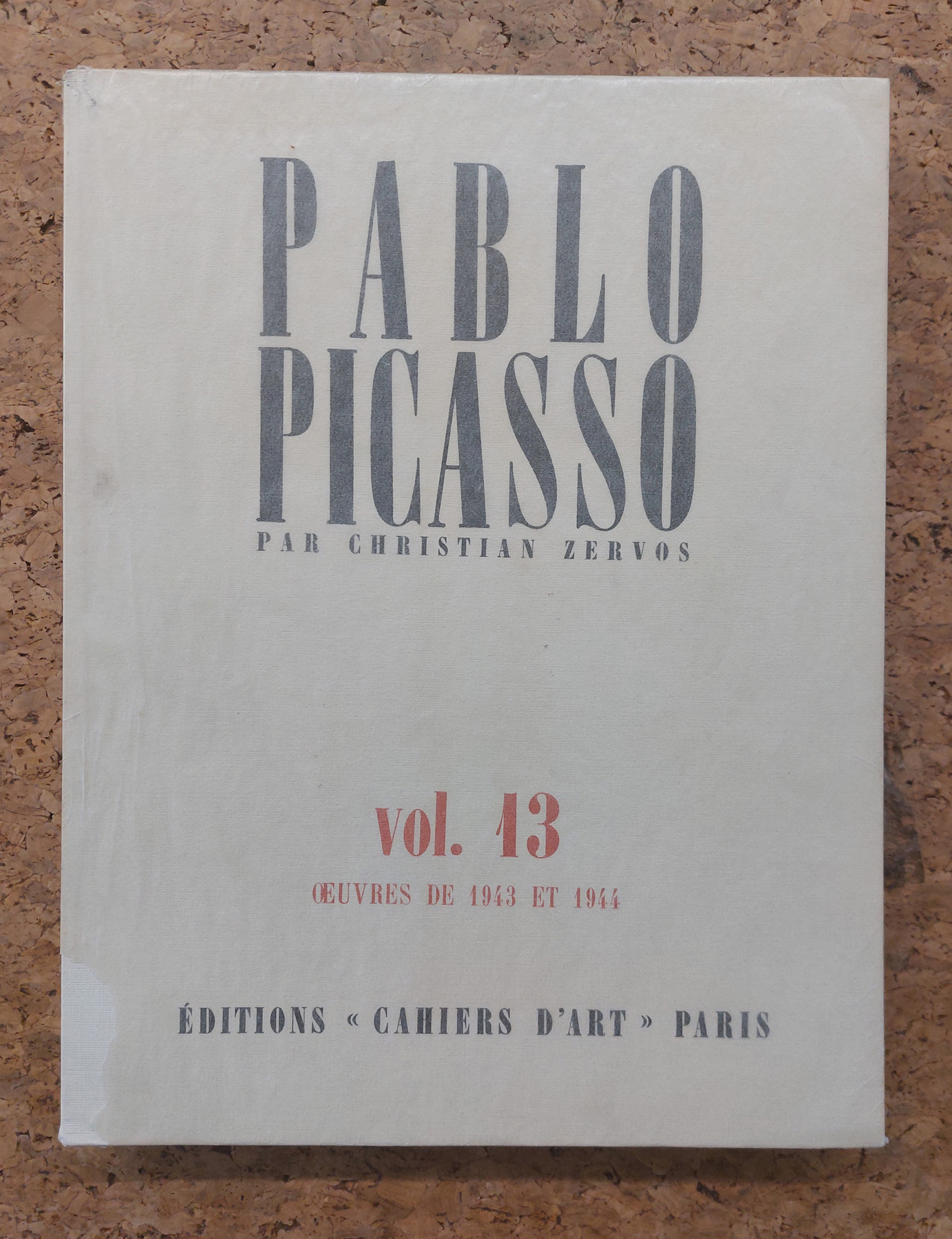 PABLO PICASSO - Pablo Picasso par Christian Zervos. Catalogue Raisonné, Vol.13. œuvres de 1943 et 1944, 1984
