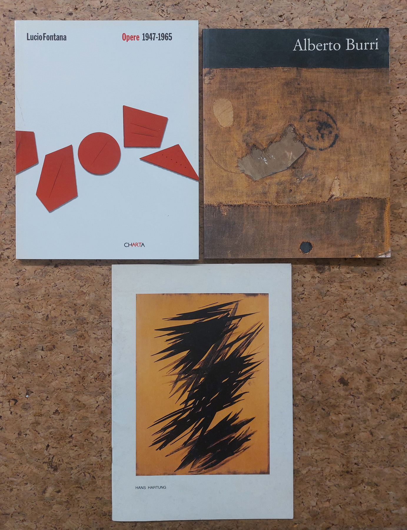 ALBERTO BURRI, HANS HARTUNG E LUCIO FONTANA - Lotto unico di 3 cataloghi: