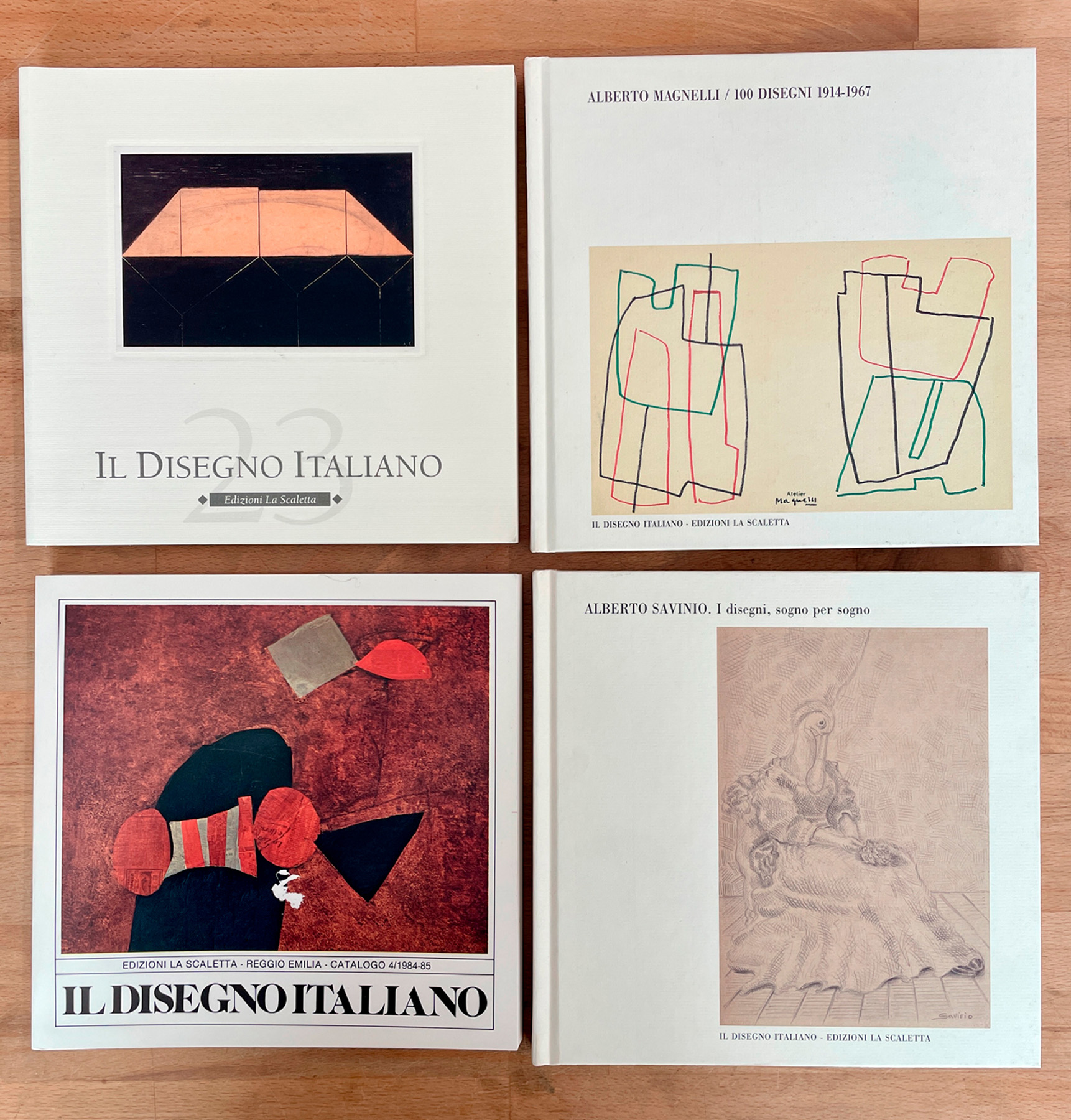 GALLERIA LA SCALETTA, REGGIO EMILIA  (DISEGNO ITALIANO, SAVINIO, MAGNELLI) - Lotto unico di 4 cataloghi