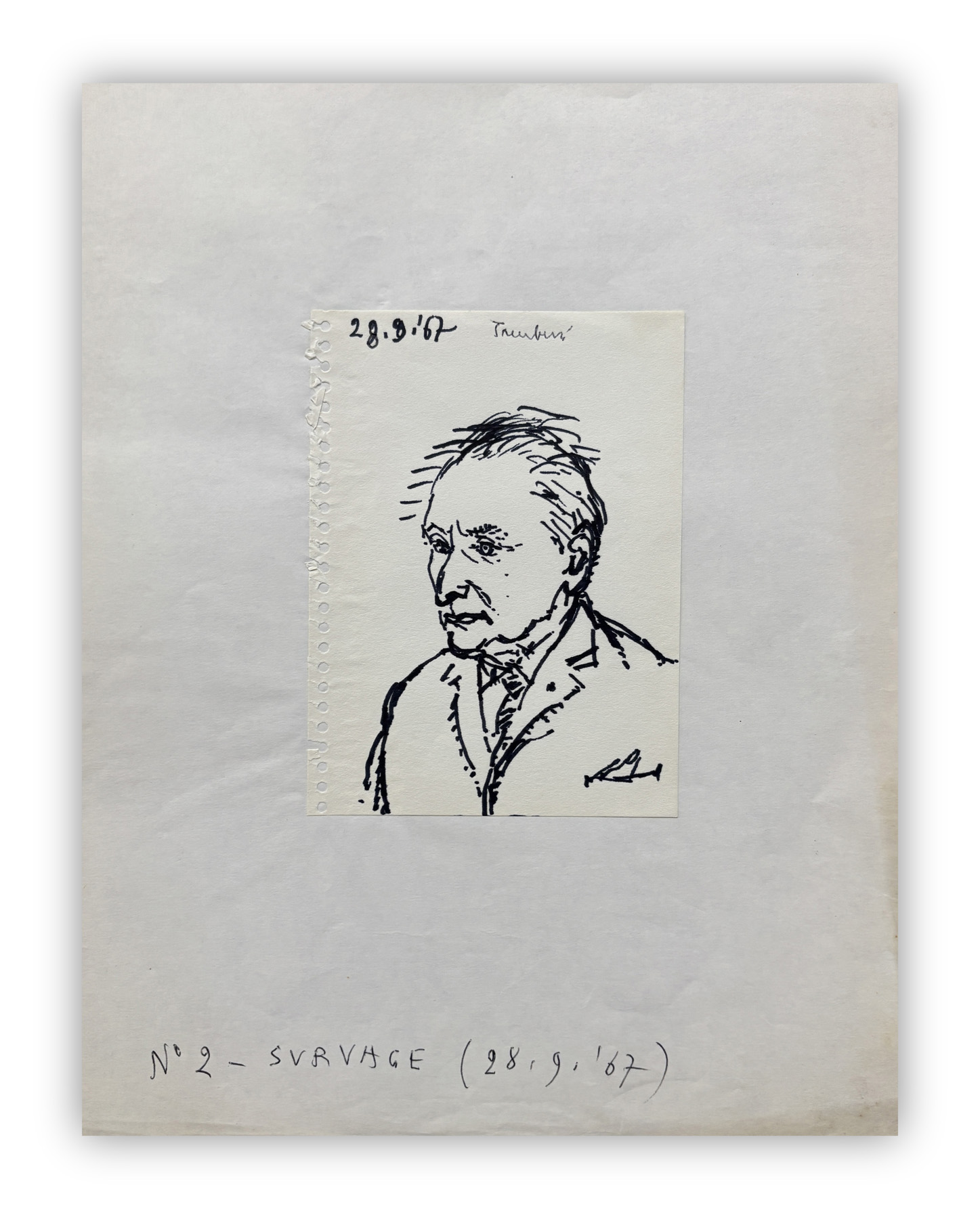 ORFEO TAMBURI (1910-1994) - Senza Titolo (Portrait de Survage), 1967