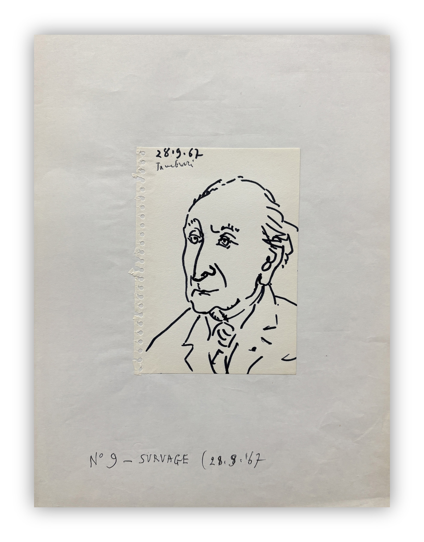 ORFEO TAMBURI (1910-1994) - Senza Titolo (Portrait de Survage), 1967
