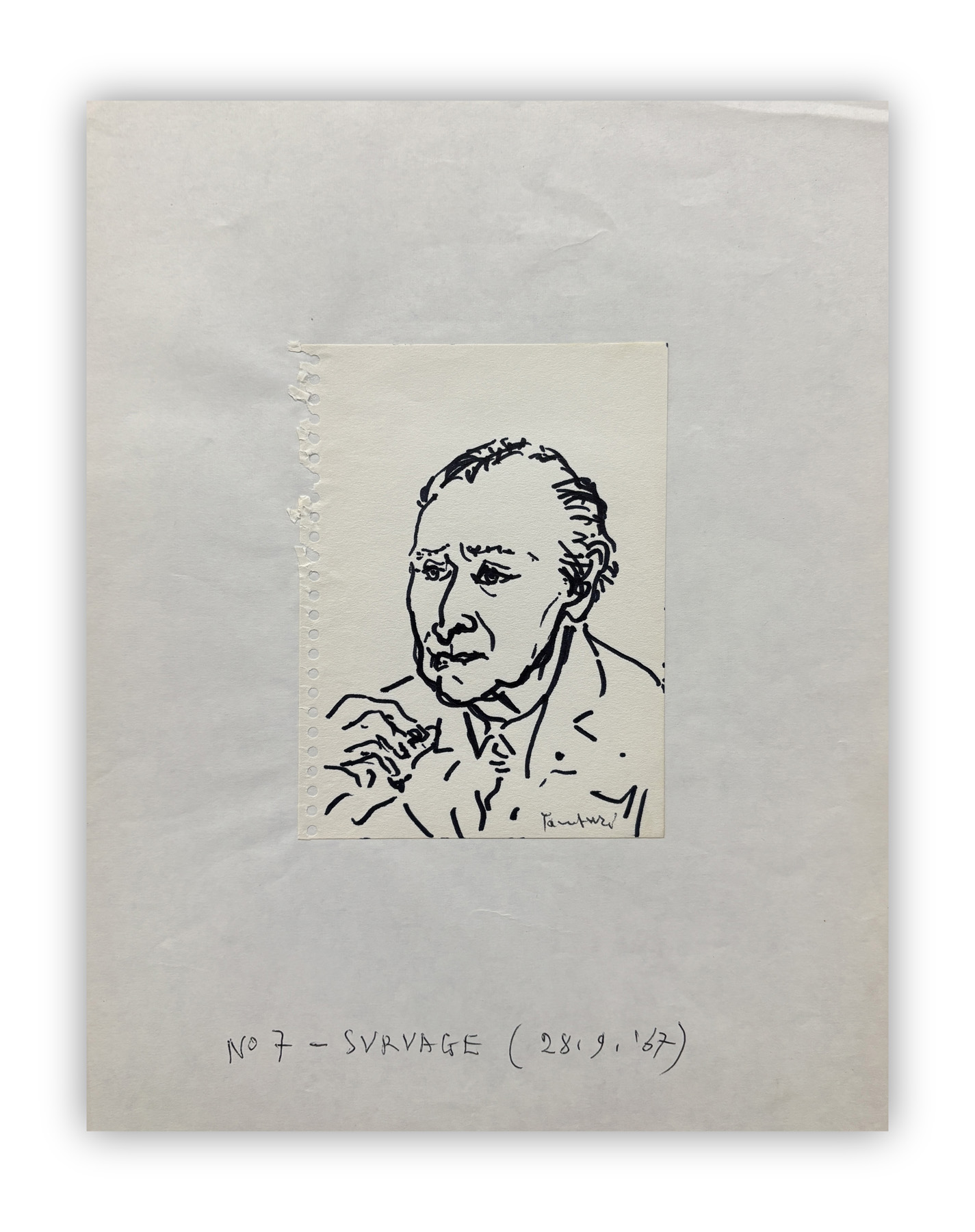 ORFEO TAMBURI (1910-1994) - Senza Titolo (Portrait de Survage), 1967