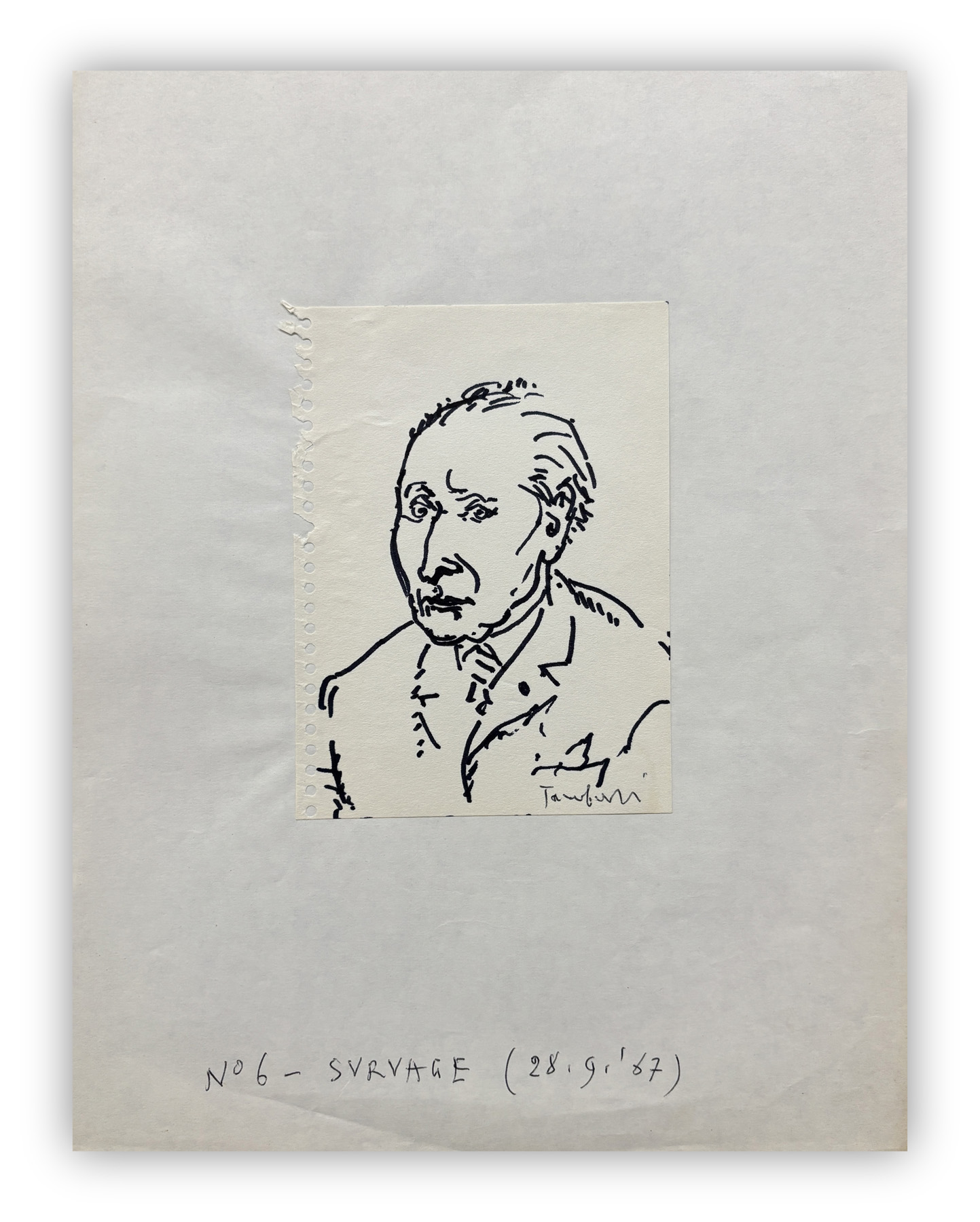 ORFEO TAMBURI (1910-1994) - Senza Titolo (Portrait de Survage), 1967