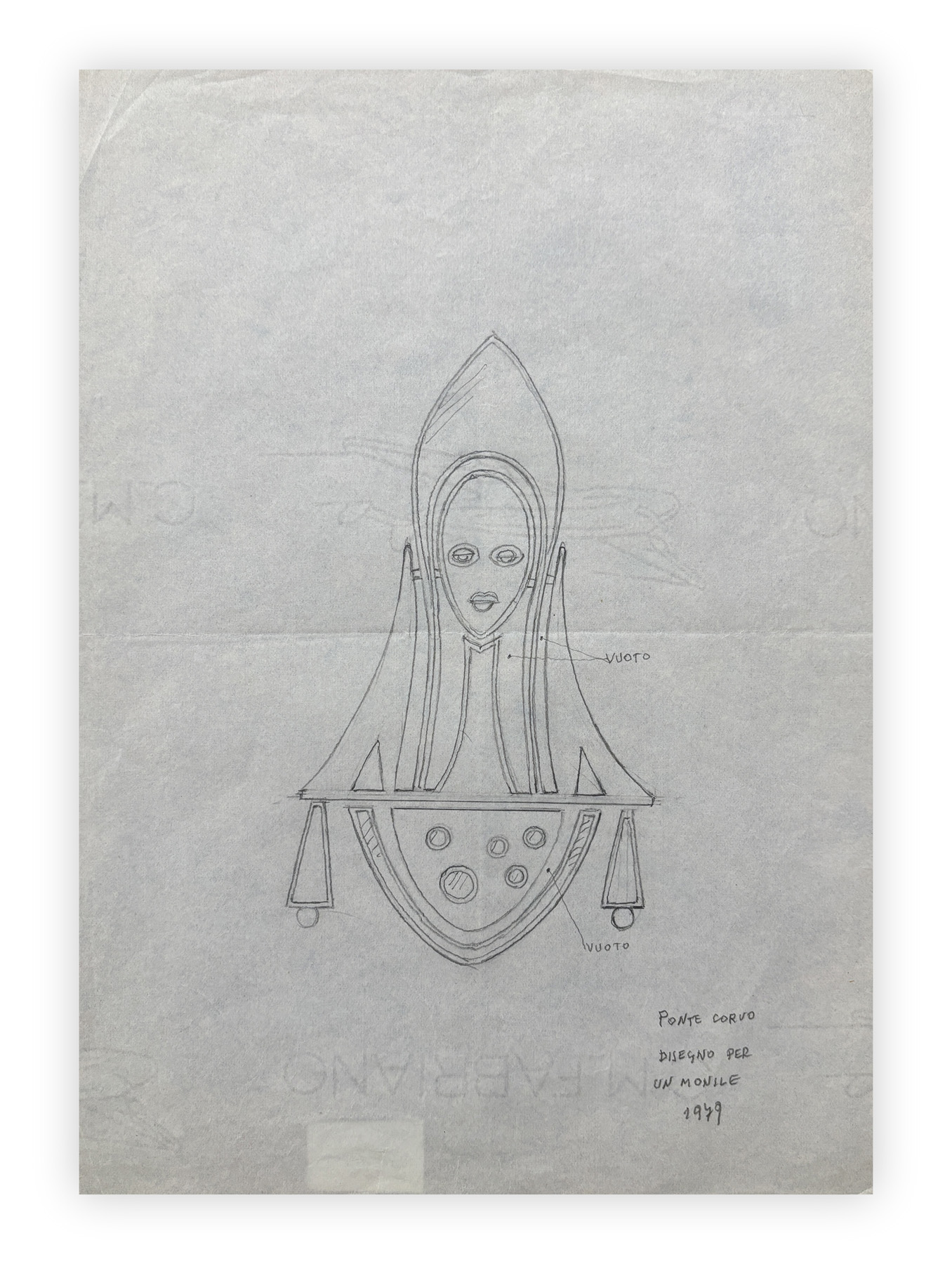 RAFFAELE PONTECORVO (1913-1983) - Disegno per un monile, 1979