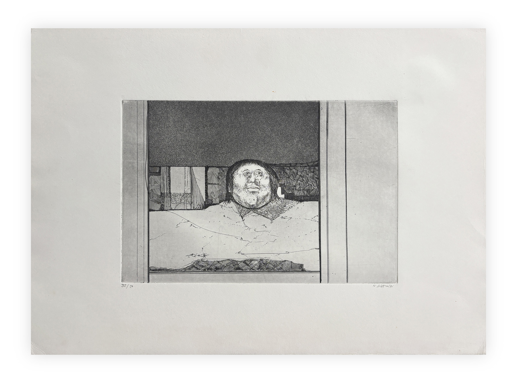KARL PLATTNER (1919-1986) - A letto, 1971