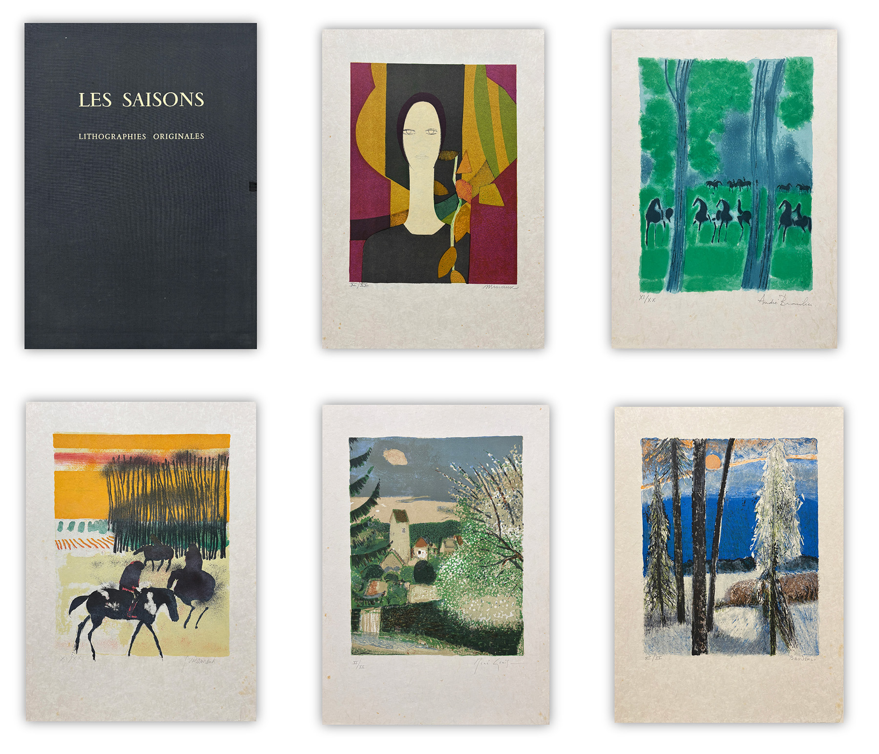 AUTORI VARI (BARDONE, BRASILIER, GENIS, GUIRAMAND E MINAUX) - Les saison par six peintres contemporains, 1973