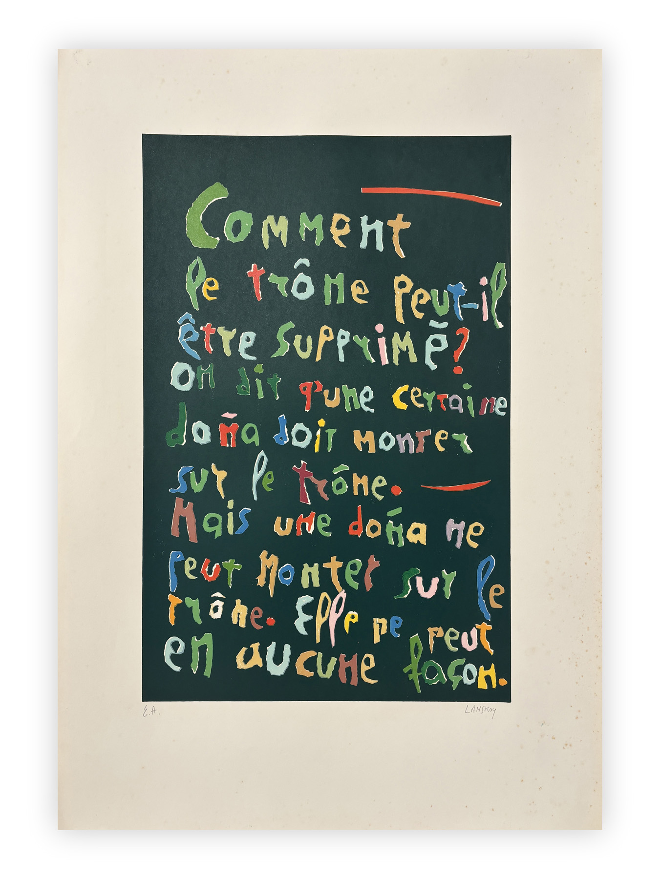 ANDRÉ LANSKOY (1902-1976) - Journal d'un fou