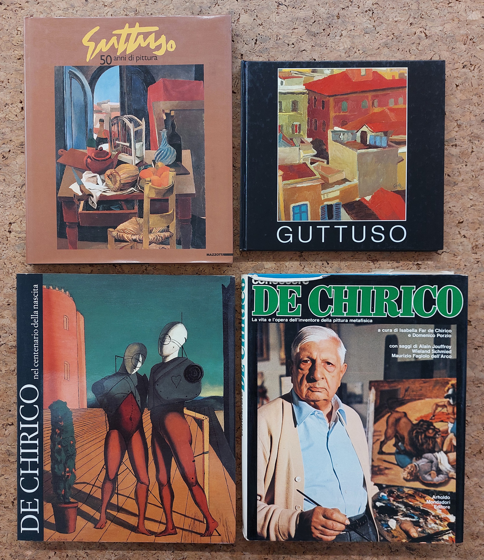 RENATO GUTTUSO E GIORGIO DE CHIRICO - Lotto unico di 4 cataloghi