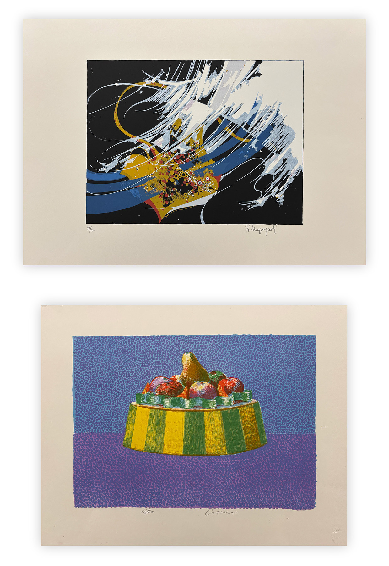 AUTORI VARI (ROMANO CAMPAGNOLI E BRUNO CARUSO) - Lotto unico di 2 opere grafiche