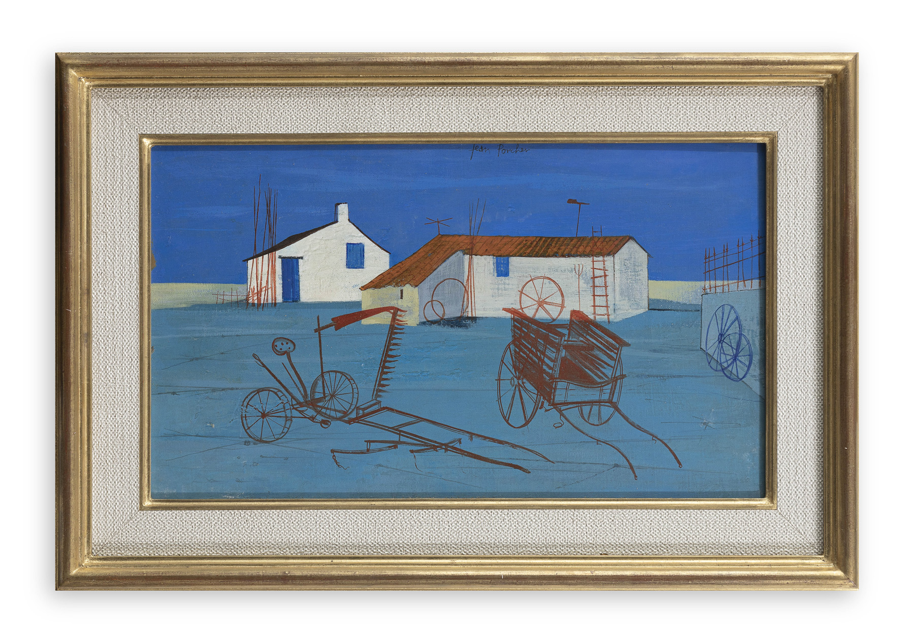 JEAN PORCHER (1927) - En Charente cour de ferme, 1957