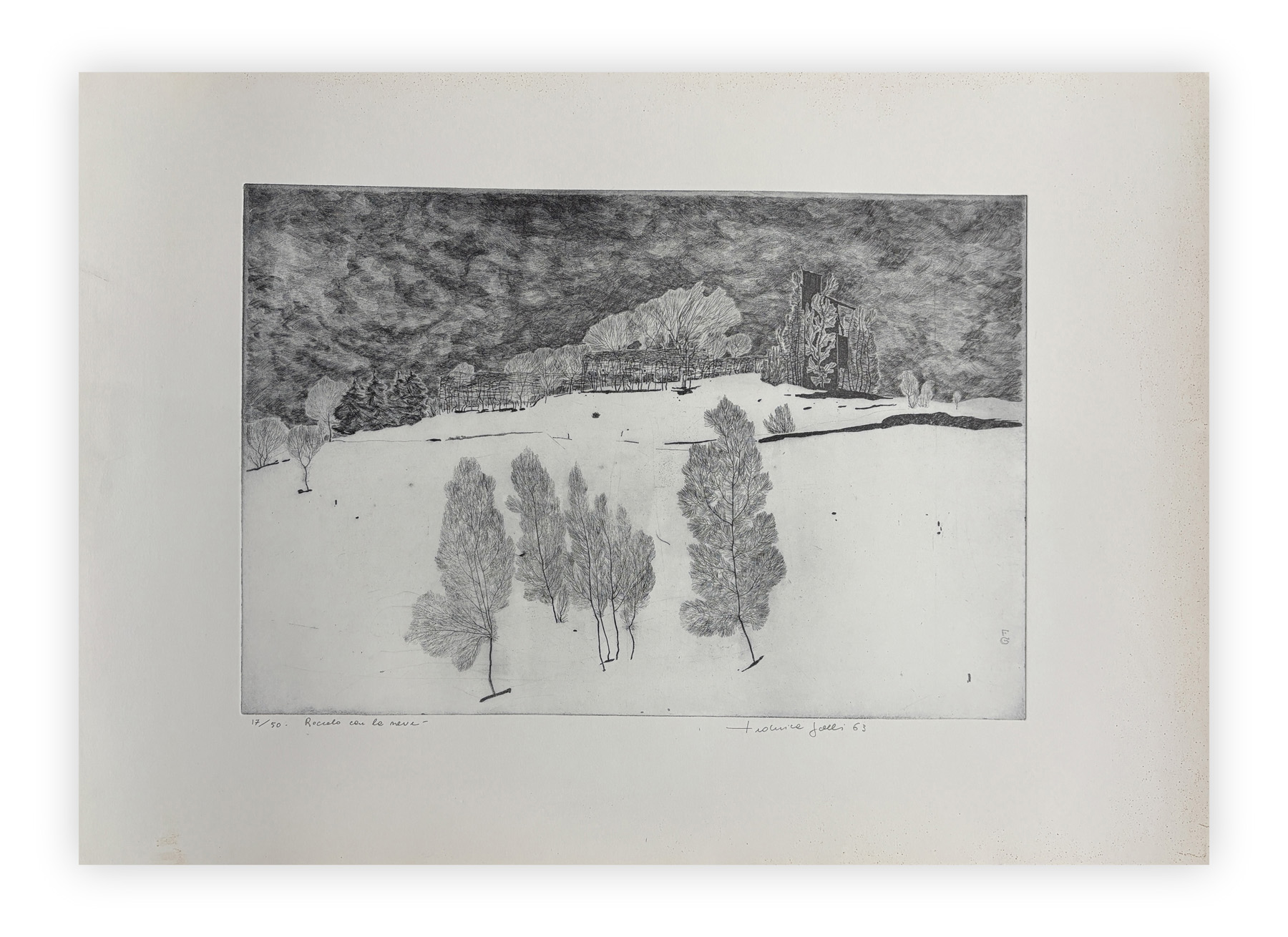 FEDERICA GALLI (1932-2009) - Roccolo con la neve, 1963