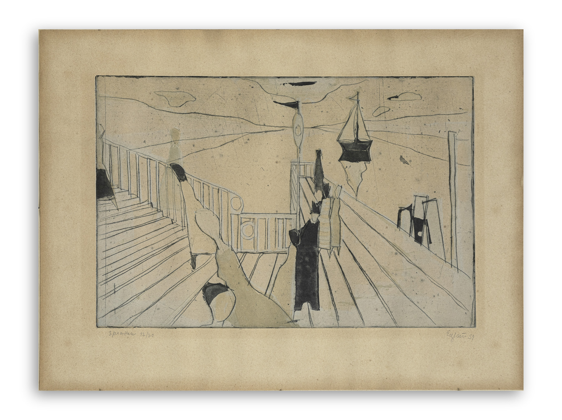 OTTO WILHELM EGLAU (1917-1988) - Senza Titolo, 1951