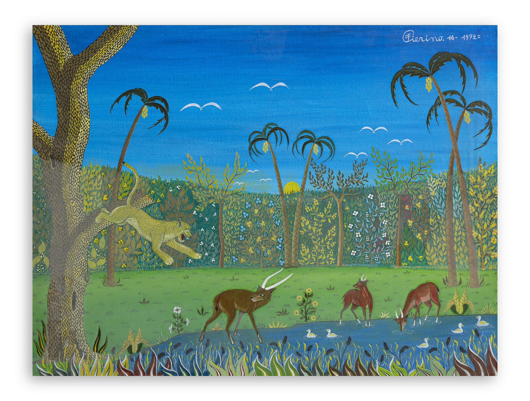 PIERINO FERRARI (1930-2015) - Gazzelle in pericolo, 1972