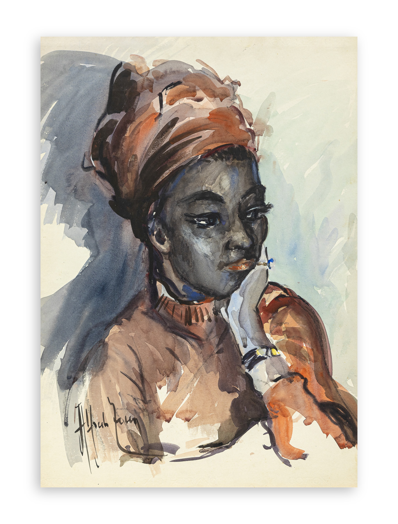 ALFREDO ZECCA (1917-1998)  - Il turbante rosso