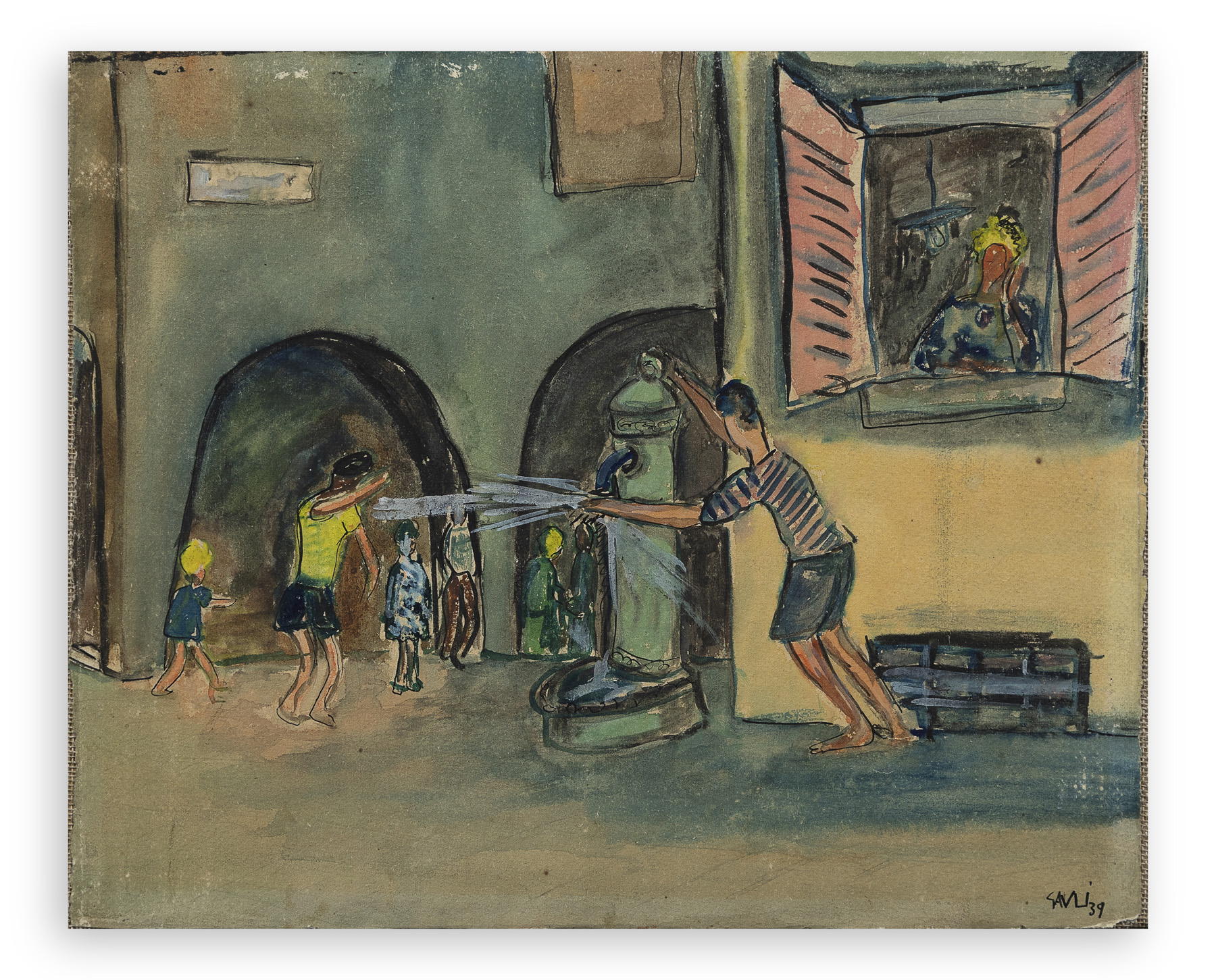 PIERO GAULI (1916-2012) - Ragazzi che giocano, 1939
