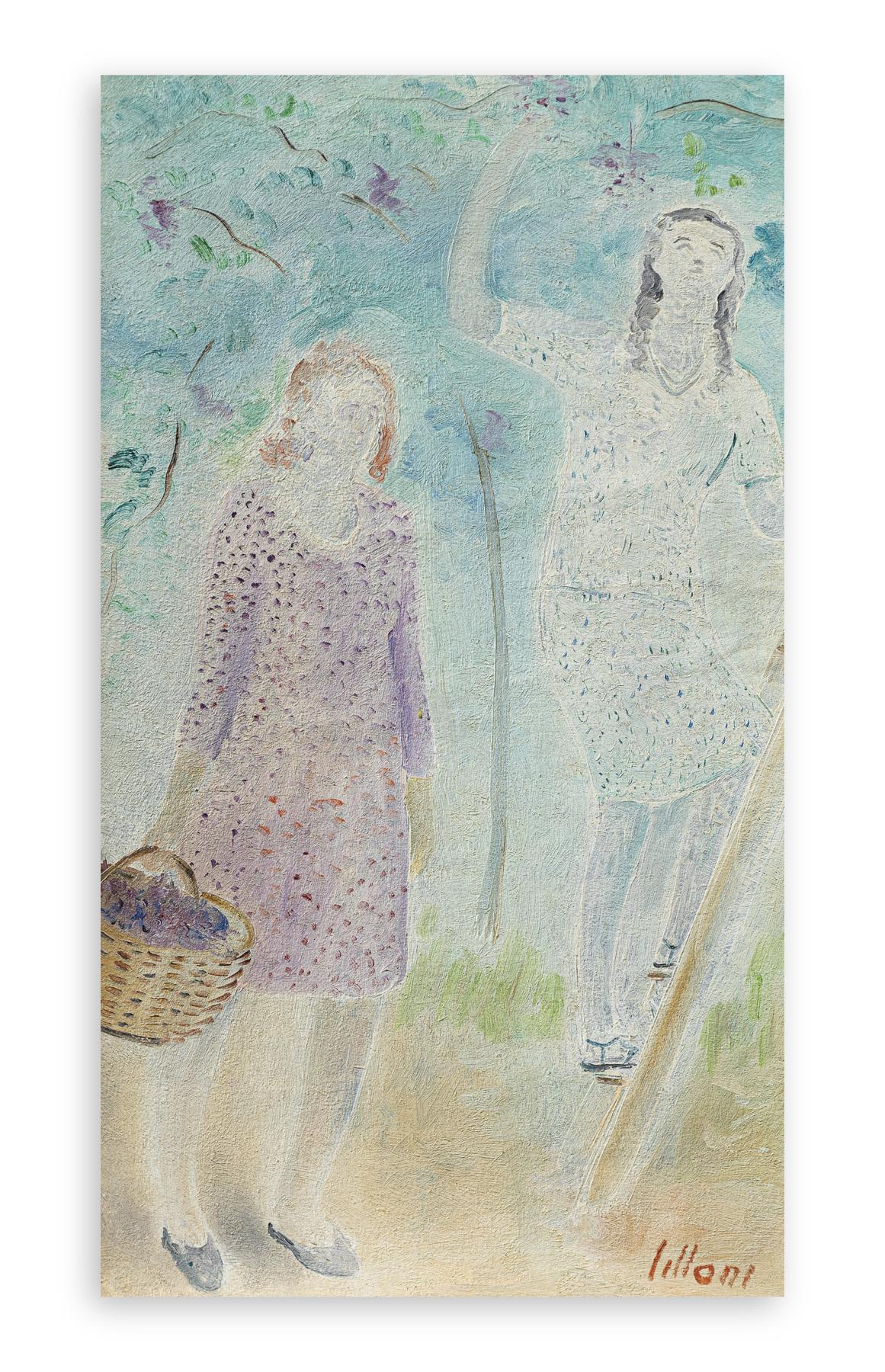 UMBERTO LILLONI (1898-1980) - Vendemmia in giardino, 1940