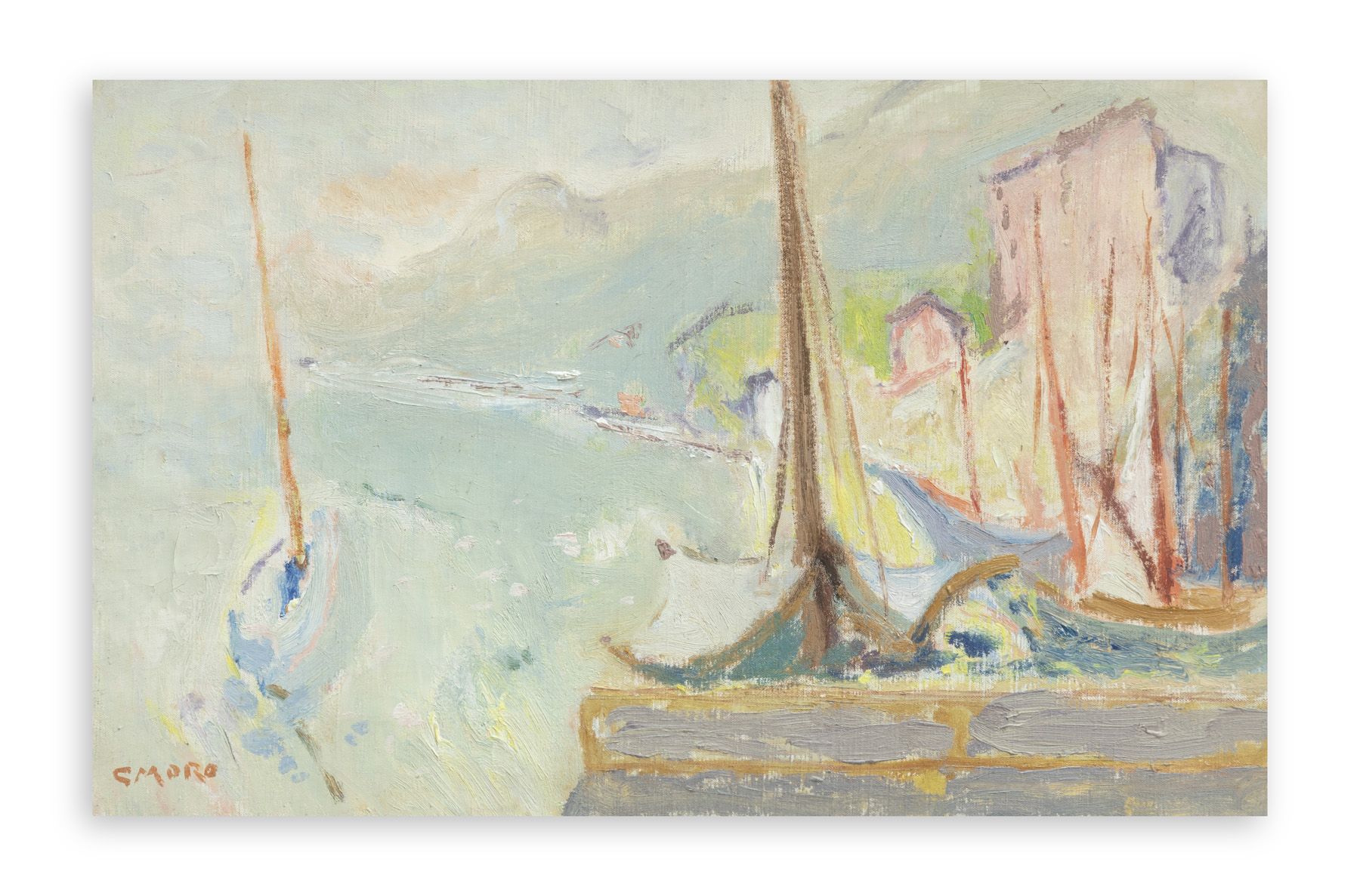GINO MORO (1901-1977) - Il porto di Camogli