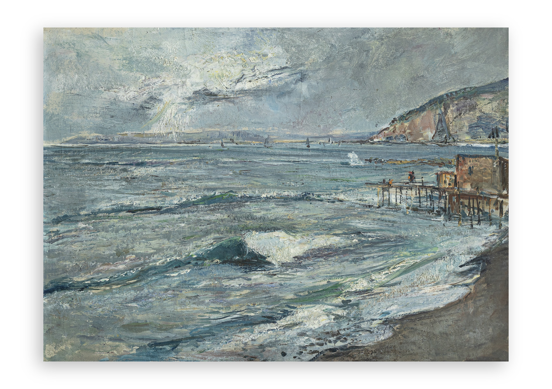 GUIDO CASCIARO (1900-1963) - La spiaggia di Bagnoli